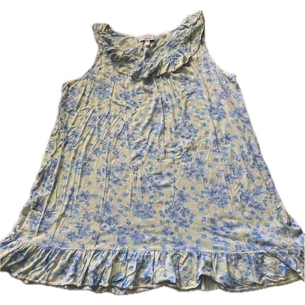 Carole Hochman Blue and Yellow Floral Nightgown Women’s Size 2XL